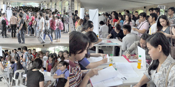 KASABAY ng Labor Day kahapon, inilunsad ang Trabaho, Negosyo, Kabuhayan Job and Business Fairs sa Quezon City Hall. (RAMON ESTABAYA) 