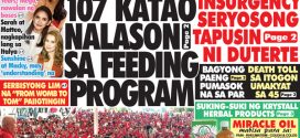 Hataw Frontpage 107 katao nalason sa feeding program Sa Muntinlupa