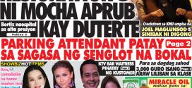 Hataw Frontpage Resignation ni Mocha aprub kay Duterte