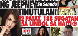 Hataw Frontpage Modernisasyon ng jeepney tinutulan (Sa Senado)