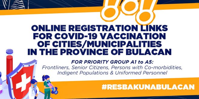 Online registration sa bakuna vs CoVid-19 Bulacan Public Health Office