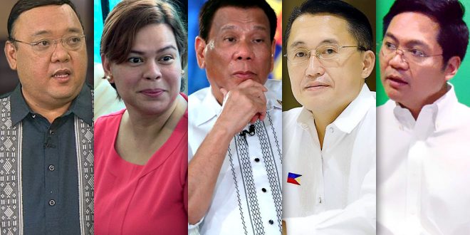 Harry Roque, Sara Duterte, Rodrigo Duterte, Bong Go, Karlo Nograles