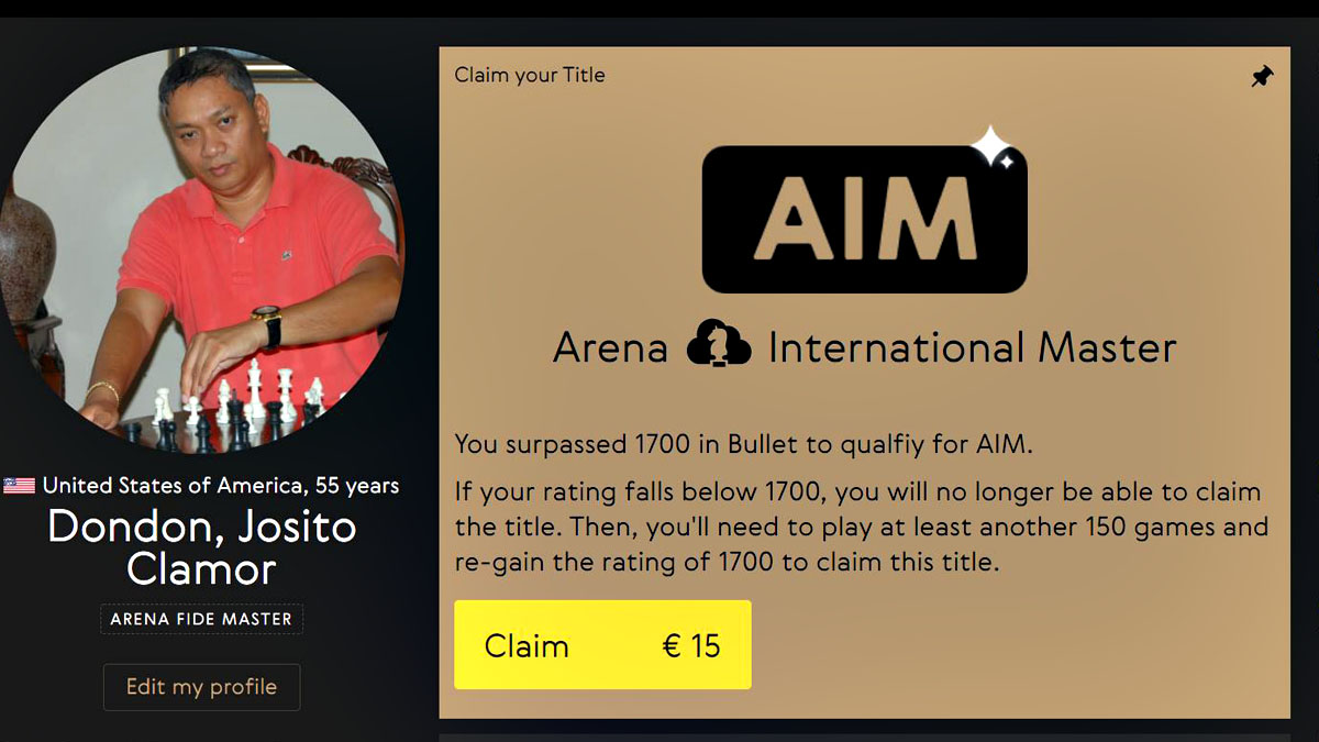 Josito Jojo Clamor Dondon, Arena International Maste