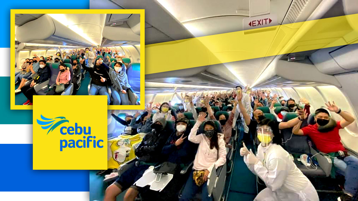 353 Pinoy mula Dubai inihatid pauwi ng Cebu Pacific (Sakay ng special commercial flight)