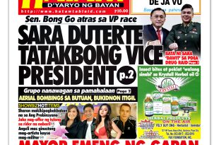 ni ROSE NOVENARIO UMATRAS sa kanilang re-election bid bilang mayor at vice mayor ng Davao City ang magkapatid na Sara at Sebastian Duterte sa 2022 elections. Si Sebastian ay nag-substitute sa kanyang ate bilang mayoralty bet habang si Chief Presidential Legal Counsel Melchor Quitain ang pumalit sa kanya bilang vice mayoralty candidate ng lungsod. Ayon sa malapit na kaibigan ni Sara na si Atty. Bruce Rivera, malabo nang tumakbong presidential bet at pagiging bise-presidente na ang target ng alkalde. May natanggap umanong impormasyon si Rivera na may mga tao ang anak ng diktador at presidential aspirant Ferdinand “Bongbong” Marcos, Jr., na nasa Davao City pero hindi malinaw ang kanilang pakay sa siyudad. “She has always told me time and time and time again na she’s not running for president but ‘yung vice naging mas open siya,” ani Rivera sa panayam sa Frontline Pilipinas sa News5 kagabi. Matatandaang ipinangako ni Sara kay Marcos ang suporta ng kanyang regional party na Hugpong ng Pagbabago sa presidential bid ng anak ng diktador sa kanilang pag-uusap sa Cebu City kamakailan. Kapag natuloy ang pagsabak ni Sara sa VP race ay makatutunggali niya ang longtime aide ng kanyang ama na si Sen. Christopher “Bong” Go. Ngunit sa kanyang talumpati sa Antipolo City kahapon, tila naging emosyonal si Go na nagpahiwatig ng kanyang pag-atras bilang vice presidential candidate ng PDP-Laban. “Maaaring may mga pagbabago sa mga tatakbo sa posisyon sa mga darating na araw. Ang problema po riyan, kailangan ko umiwas. Gusto ko man magsilbi sa inyo bilang bise presidente dahil sa kagustuhan ng ating mahal na pangulo, kailangan ko pong umiwas. Malalaman n’yo po iyan sa darating na araw,” sabi niya sa talumpati sa Malasakit Center monitoring visit sa Antipolo City.