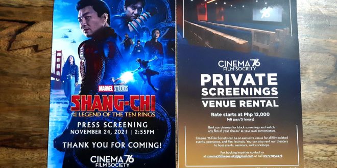 CINEMA 76 Shang-Chi and the Legend of the Ten Rings