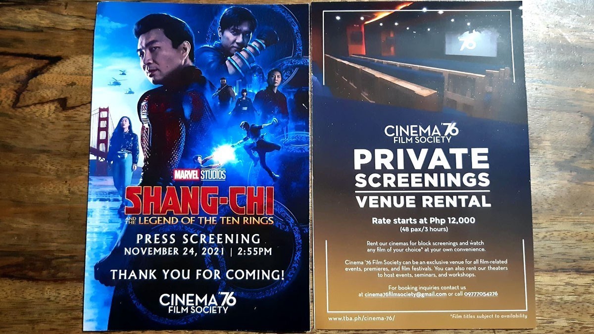CINEMA 76 Shang-Chi and the Legend of the Ten Rings