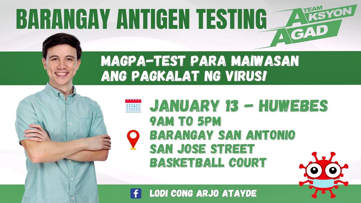 Arjo Atayde Antigen Testing Jan 13