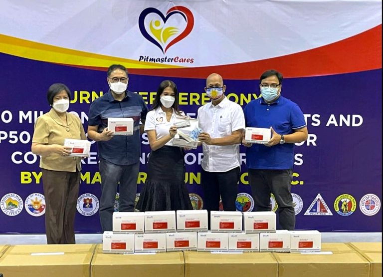 Para sa CoVid-19 test kits PITMASTER NAGBIGAY NG P100-M SA LGUs