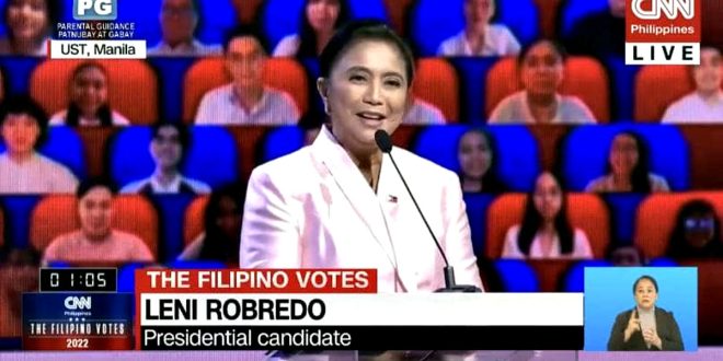 Leni Robredo CNN presidential debate