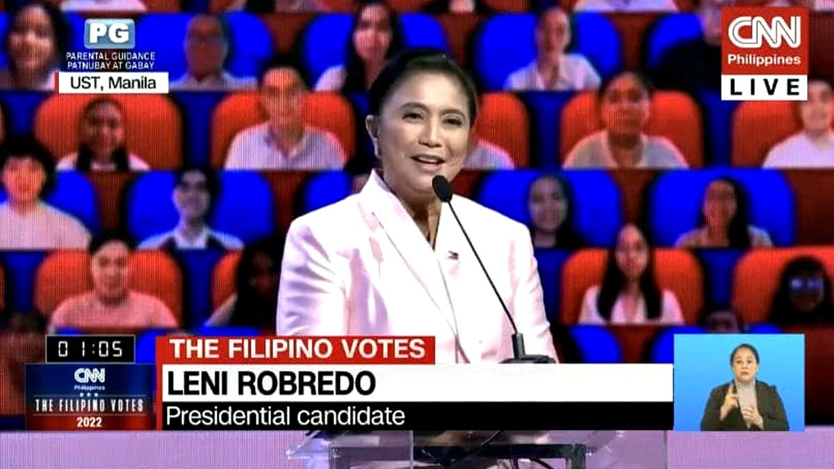 Leni Robredo CNN presidential debate