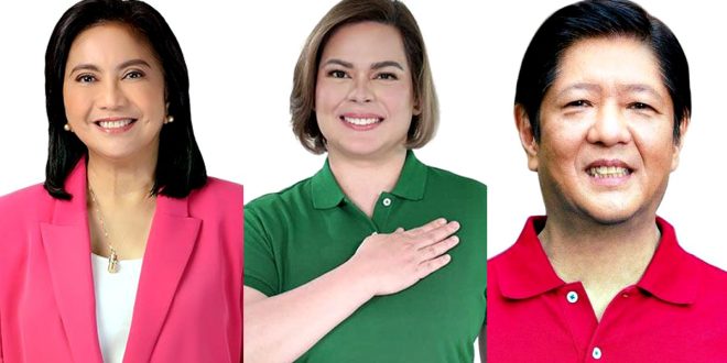 Leni Robredo Sara Duterte Bongbong Marcos