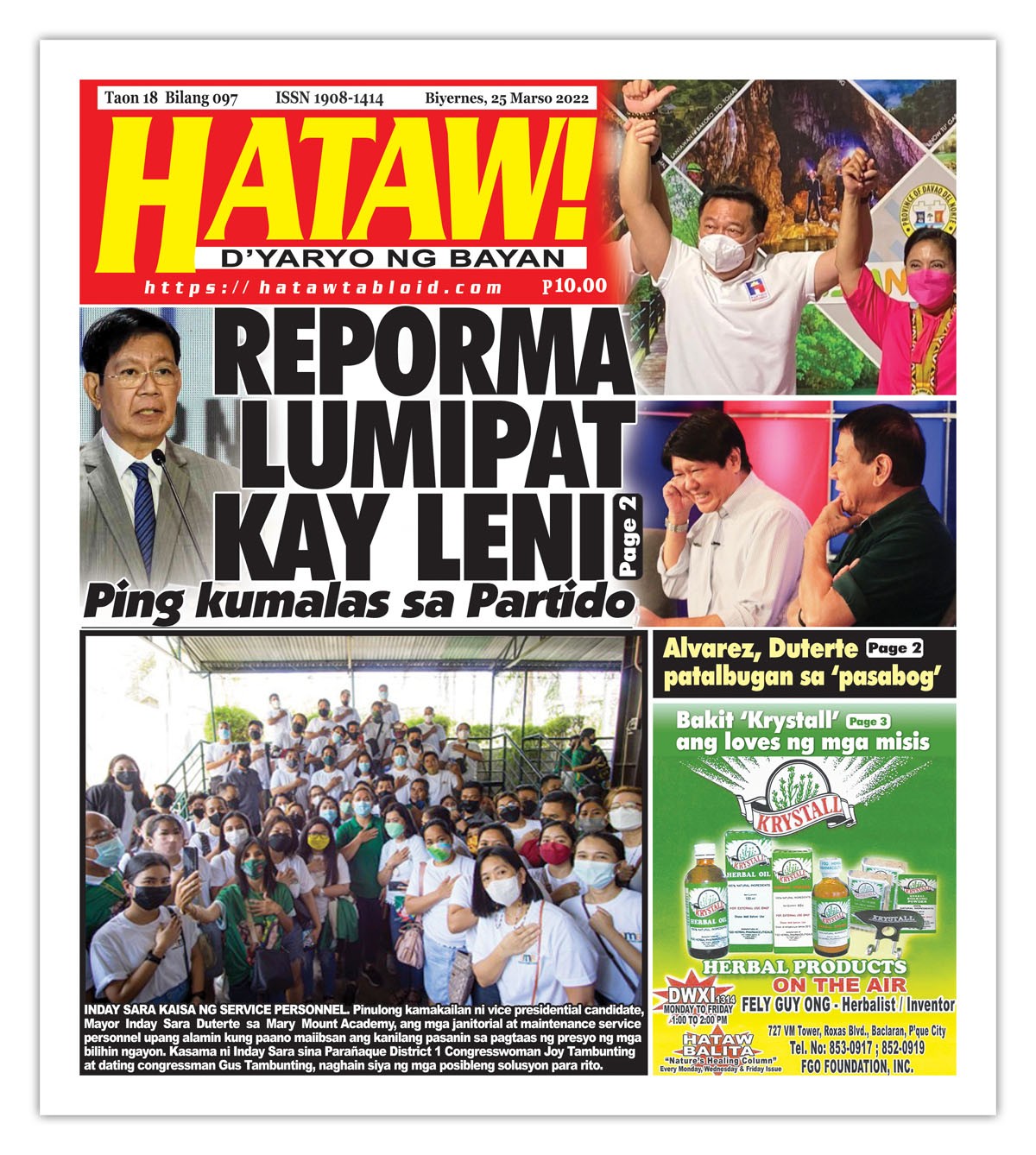 032522 Hataw Frontpage