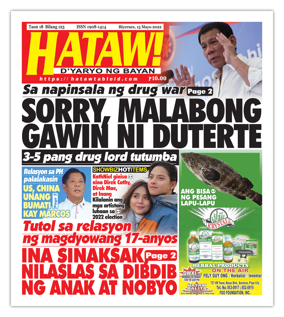 051322 Hataw Frontpage