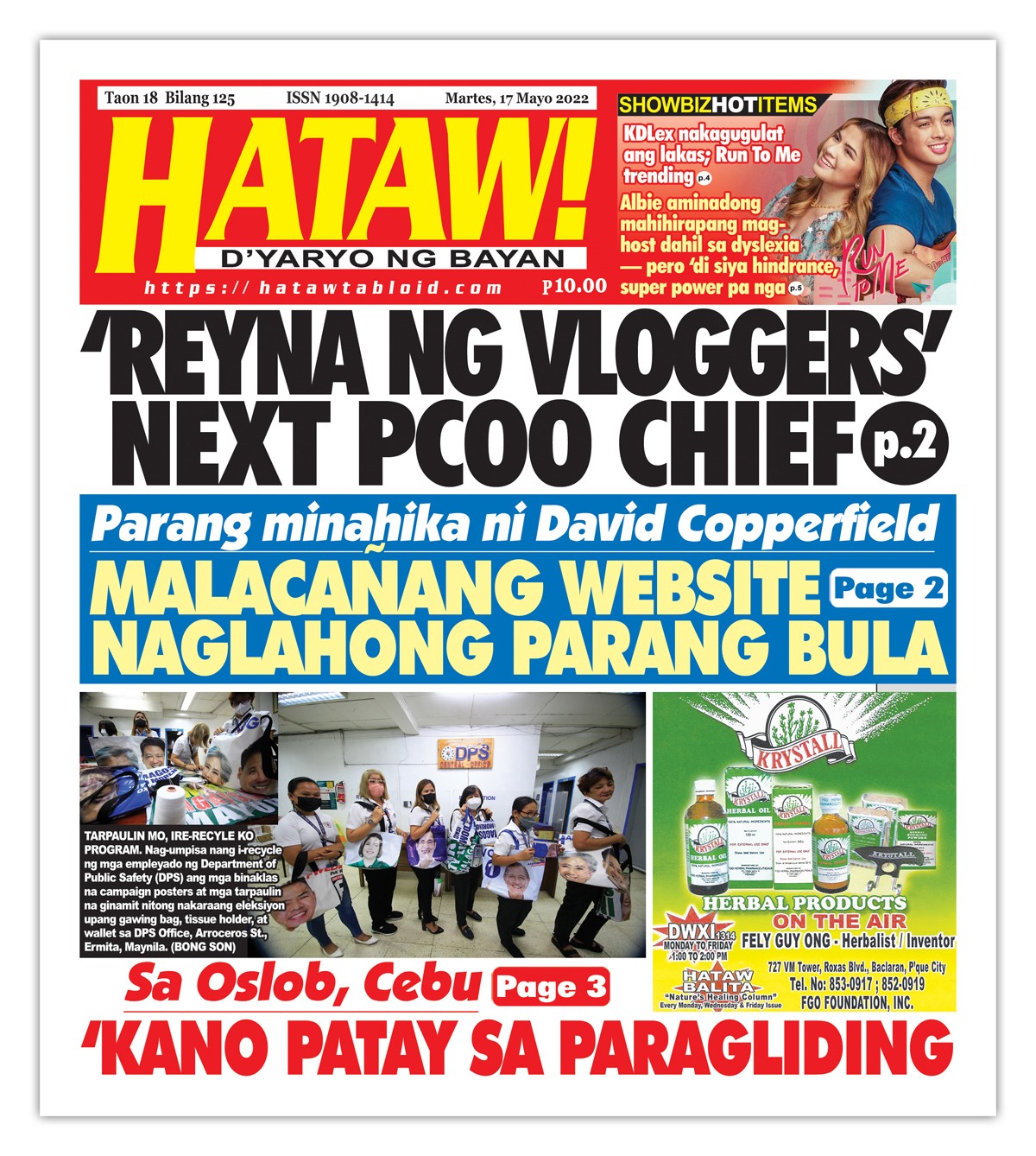 051722 Hataw Frontpage