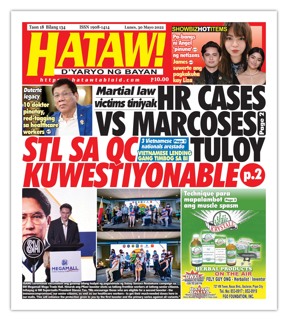 053022 Hataw Frontpage