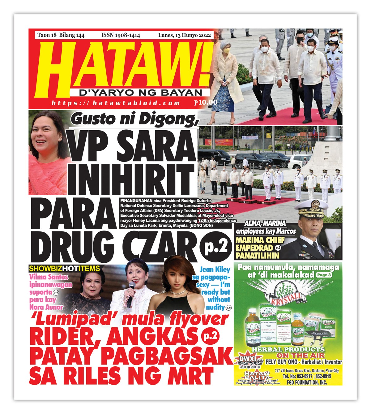 061322 Hataw Frontpage