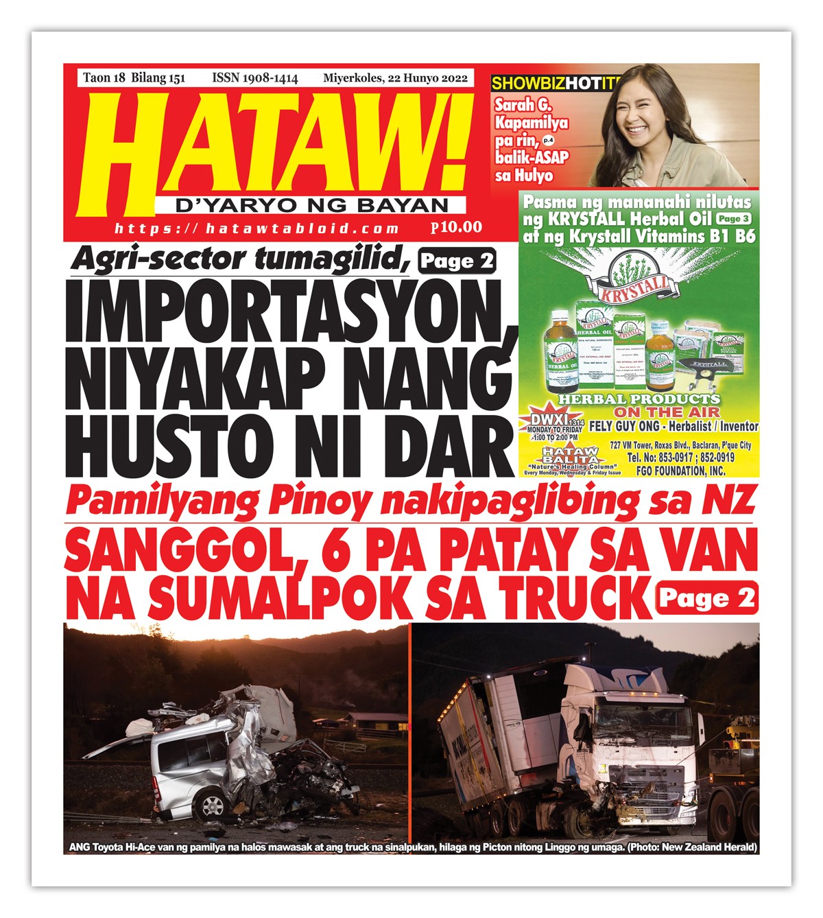 062222 Hataw Frontpage