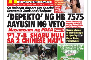 ni ROSE NOVENARIO TODO-SUPORTA si Pangulong Ferdinand Marcos, Jr., sa pagtatayo ng Bulacan Airport City Special Economic Zone and Freeport at ang kanyang desisyon na i-veto ang House Bill 7575 ay may layuning ayusin ang mga depekto ng panukalang batas. “Presidential Veto is fastest way to cure the defects of HB 7575 especially the provision which exempts the Commission on Audit to look into the financial transactions on the special economic zone and freeport,” sabi ni Press Secretary Trixie Cruz- Angeles. “Had the President not vetoed the HB 7575, it would have lapsed into law on July 4 or 30 days after the bill was sent by the legislature to Malacañang,” dagdag niya. Giit ng kalihim, kapos ang panukalang batas ng mga sangkap upang iugnay sa ibang batas, patakaran at regulasyon dahil hindi nakasaad dito na sakop ito ng audit provisions ng Commission on Audit (COA), “procedures for the expropriation of lands awarded to agrarian reform beneficiaries and a master plan for the specific metes and bounds of the economic zone.” Binigyan diin ni Angeles, lahat ng transaksiyon sa pananalapi ng gobyerno ay isinasailalim sa audit procedures ng COA at hindi dapat absuwelto sa naturang proseso ang Bulacan Airport City Special Economic Zone and Freeport. “Without those necessary amendments indicated in the veto explanation, the law may be vulnerable to constitutional challenge. The delegation of rule-making power on environmental laws which is unique to the special economic zone is of particular concern,” ani Angeles. Inilinaw ni Angeles, tuloy ang konstruksiyon ng P740-billion international airport sa Bulacan dahil ang “San Miguel franchise to operate the airport” ay aprobado ng Senado at Kamara noong 11 Oktubre 2020. “The construction of the Bulacan international airport and aero city is not affected by the veto. The presidential veto was meant to include the necessary corrections and include the missing processes that might render HB 7575 entirely unconstitutional,” paliwanag niya.