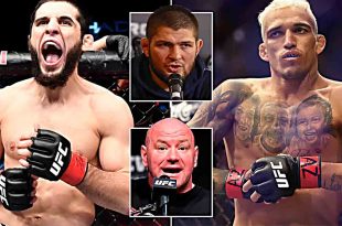 Islam Makhachev Charles Oliveira Khabib Nurmagovedov Dana White