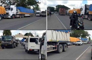 Trucks Protest DPWH