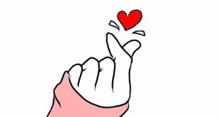 Korean heart finger hand