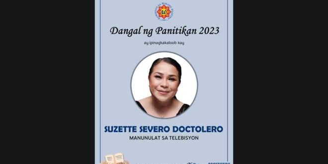 Suzette S Doctolero KWF Dangal ng Panitikan 2023