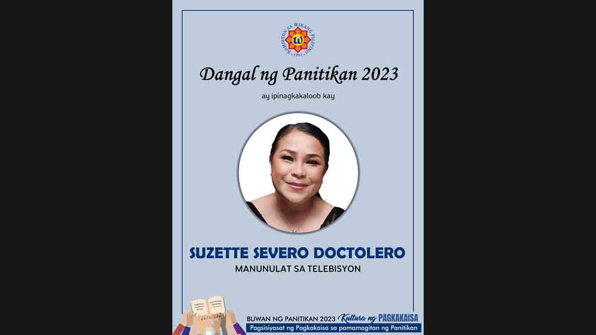 Suzette S Doctolero KWF Dangal ng Panitikan 2023