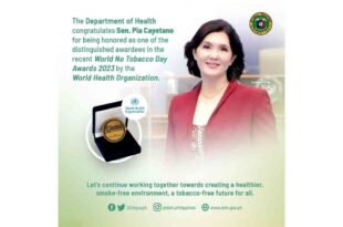 Pia Cayetano 2023 World No Tobacco Day Award