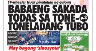 14-wheeler truck pinutukan ng gulong <br> BABAENG SAKADA TODAS SA TONE-TONELADANG TUBO