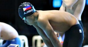 Ajido, umukit ng kasaysayan sa Asian swim meet