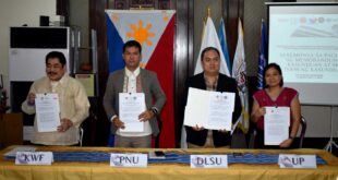 Lagdaan ng Kasunduan ng KWF, PNU-LSC, UP-Lingg, at DLSU-Filipino para sa idaraos na Pandaigdigang Kumperensiya sa Nanganganib na Wika