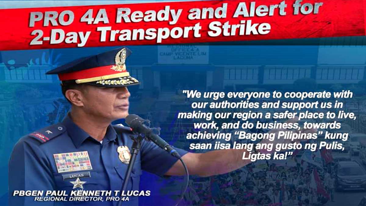 PRO 4A handa at alerto para sa 2-Day Transport Strike