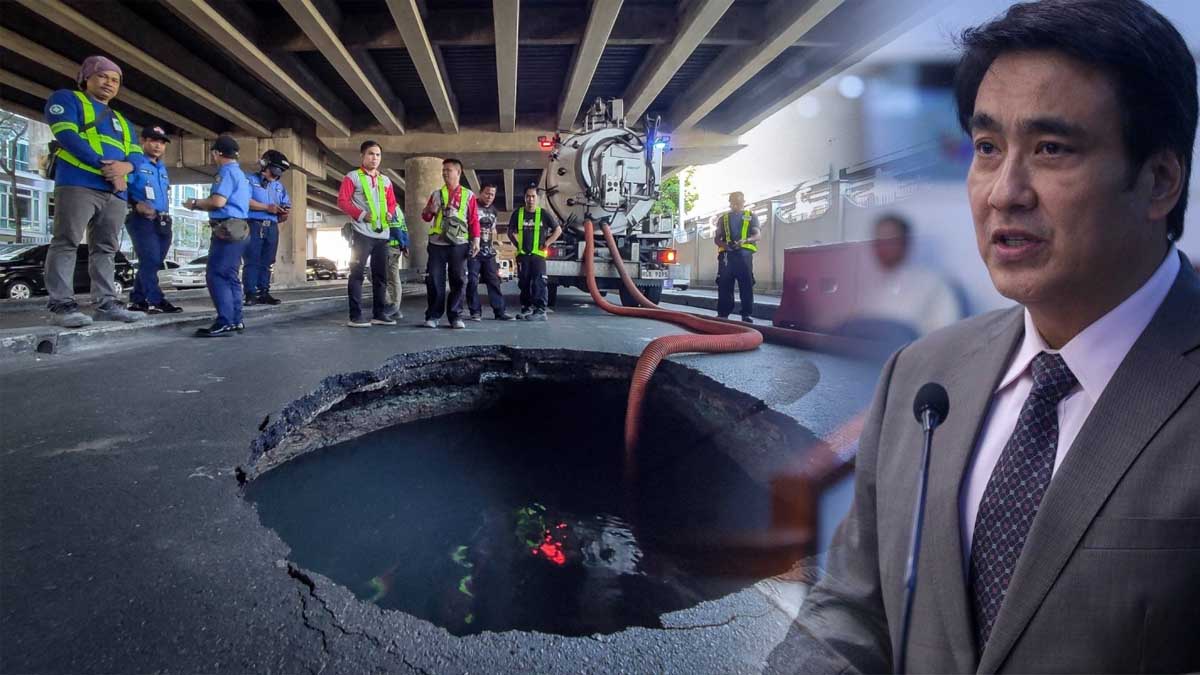 Bong Revilla Jr Maynilad sinkhole