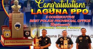 Laguna Police Best Police Provincial Office Award CALABARZON