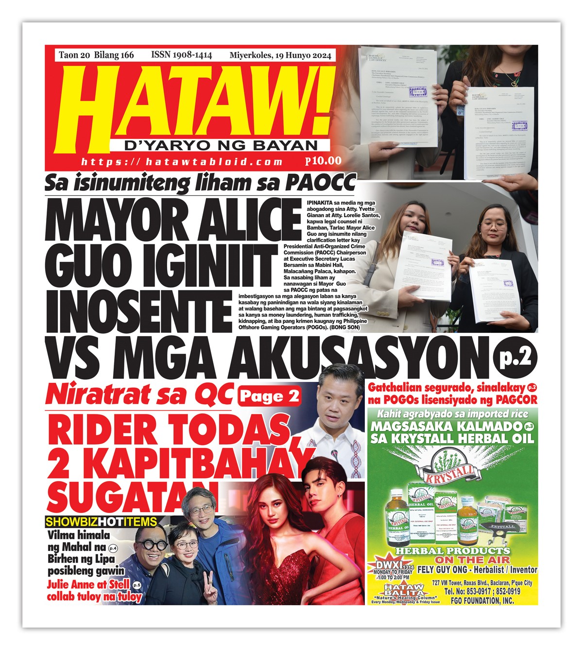 061924 Hataw Frontpage