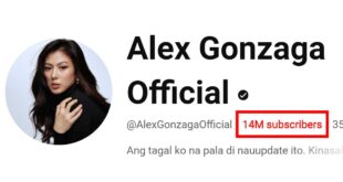 Alex Gonzaga 14 illion Youtube sub