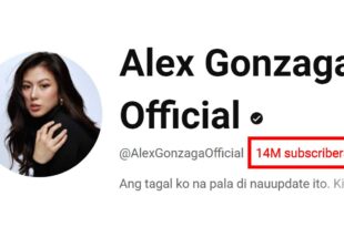 Alex Gonzaga 14 illion Youtube sub