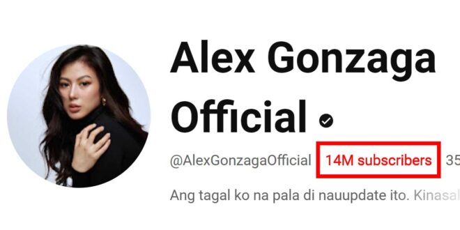 Alex Gonzaga 14 illion Youtube sub