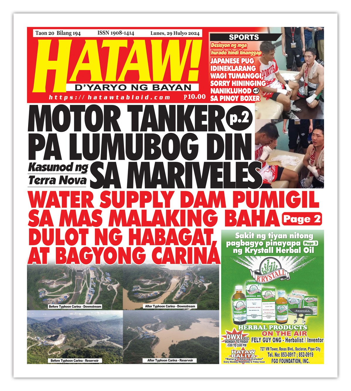 Kasunod ng Terra Nova MOTOR TANKER PA LUMUBOG DIN SA MARIVELES | HATAW ...