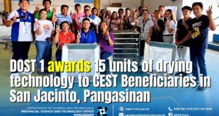 DOST 1 awards 15 units of drying technology to CEST beneficiaries in San Jacinto, Pangasinan