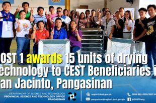 DOST 1 awards 15 units of drying technology to CEST beneficiaries in San Jacinto, Pangasinan