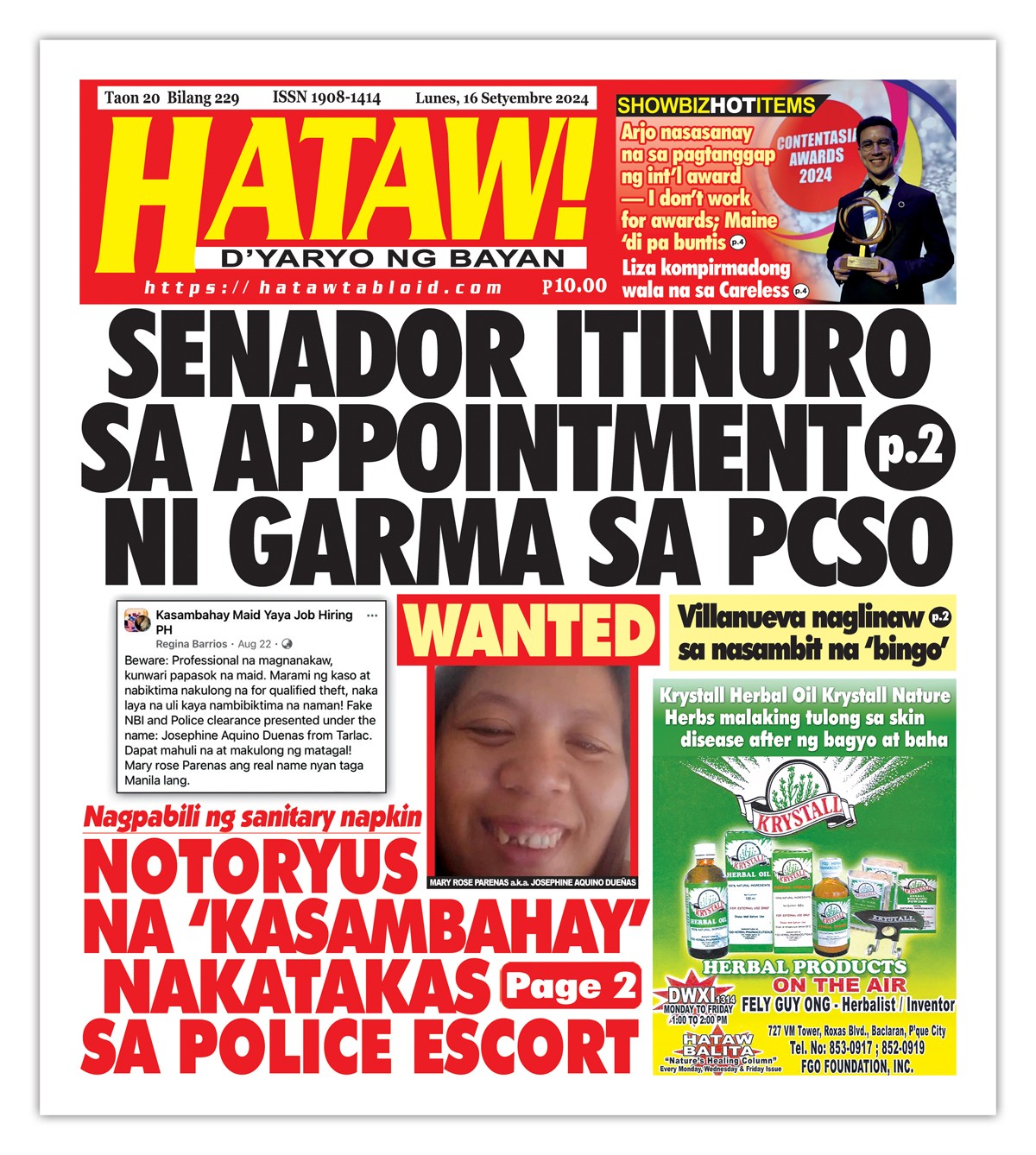 091624 Hataw Frontpage