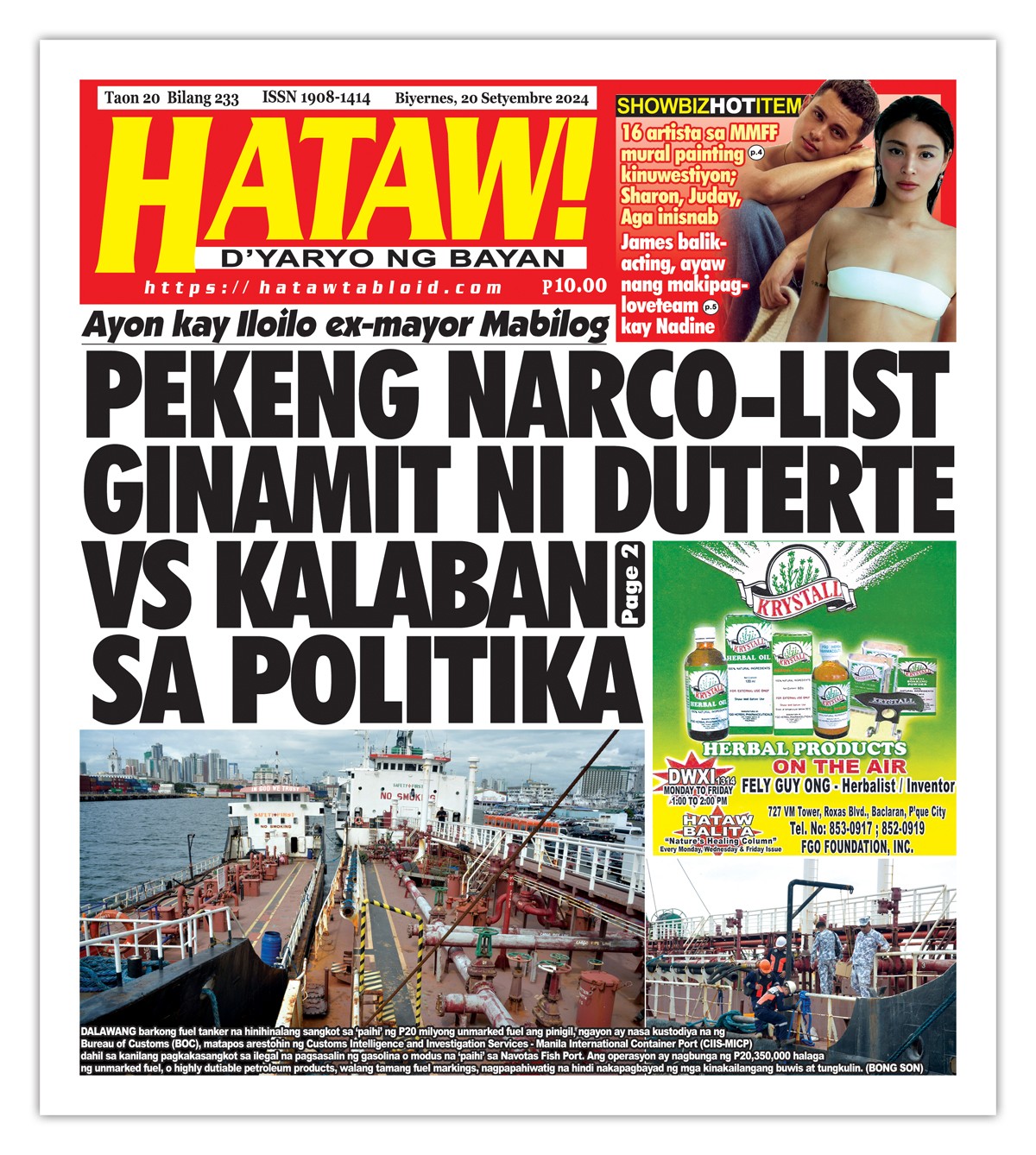 092024 Hataw Frontpage