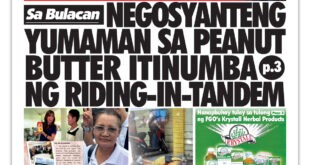 Sa Bulacan  <br> NEGOSYANTENG YUMAMAN SA PEANUT BUTTER ITINUMBA NG RIDING-IN-TANDEM