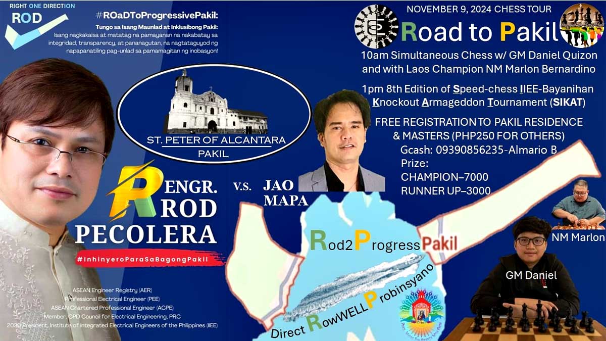 SIKAT IIEE-Bayanihan Chess pangungunahan nina Mapa, Quizon at Bernardino