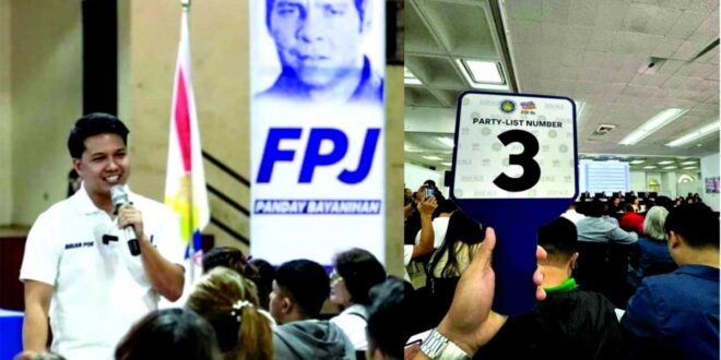 Brian Poe Lamanzares FPJ Panday Bayanihan party-list