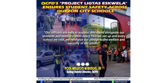 Project Ligtas Eskwela ikinasa ng QCPD