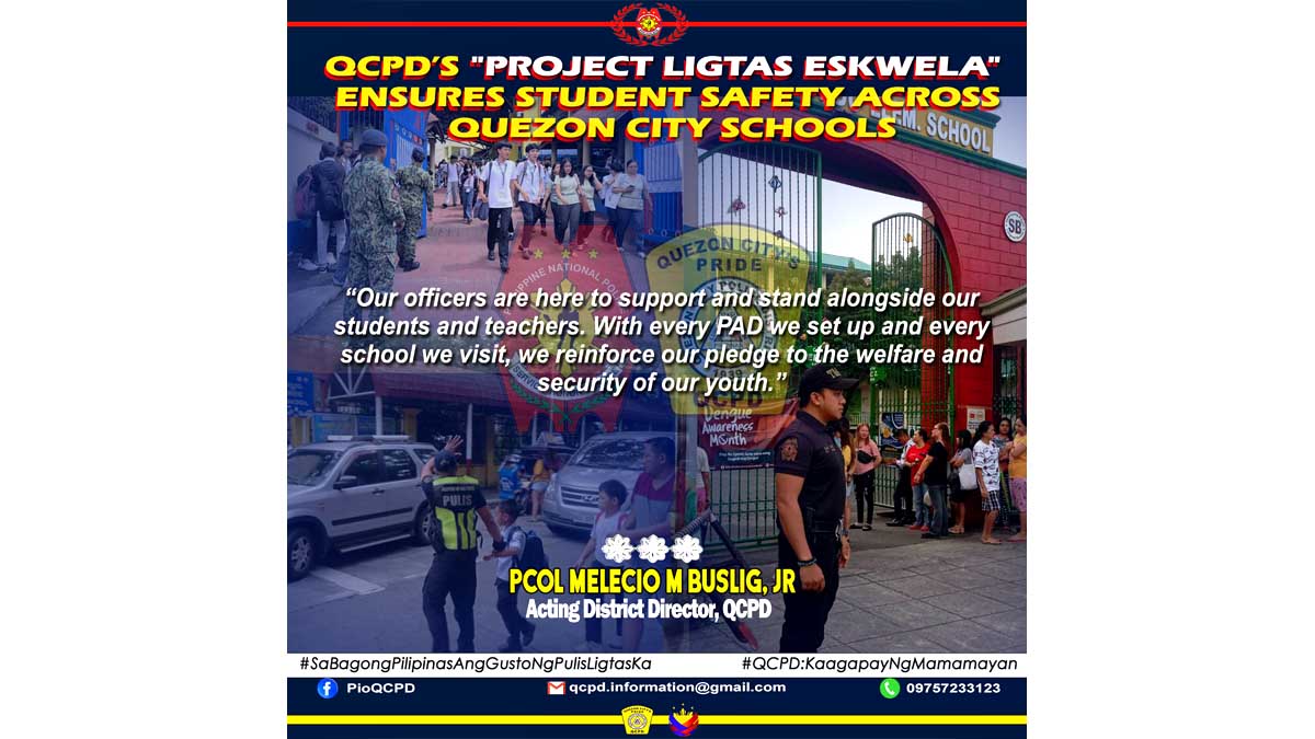 Project Ligtas Eskwela ikinasa ng QCPD