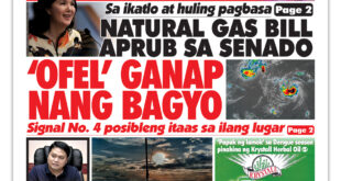 Sa ikatlo at huling pagbasa <br> NATURAL GAS BILL APRUB SA SENADO